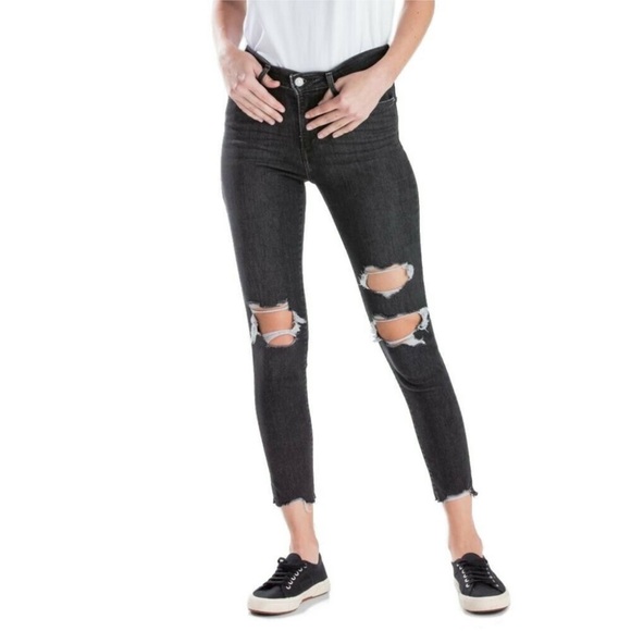 Women's Levi 721 High Rise Skinny Jeans Black Wash Size 27 - Picture 1 of 9